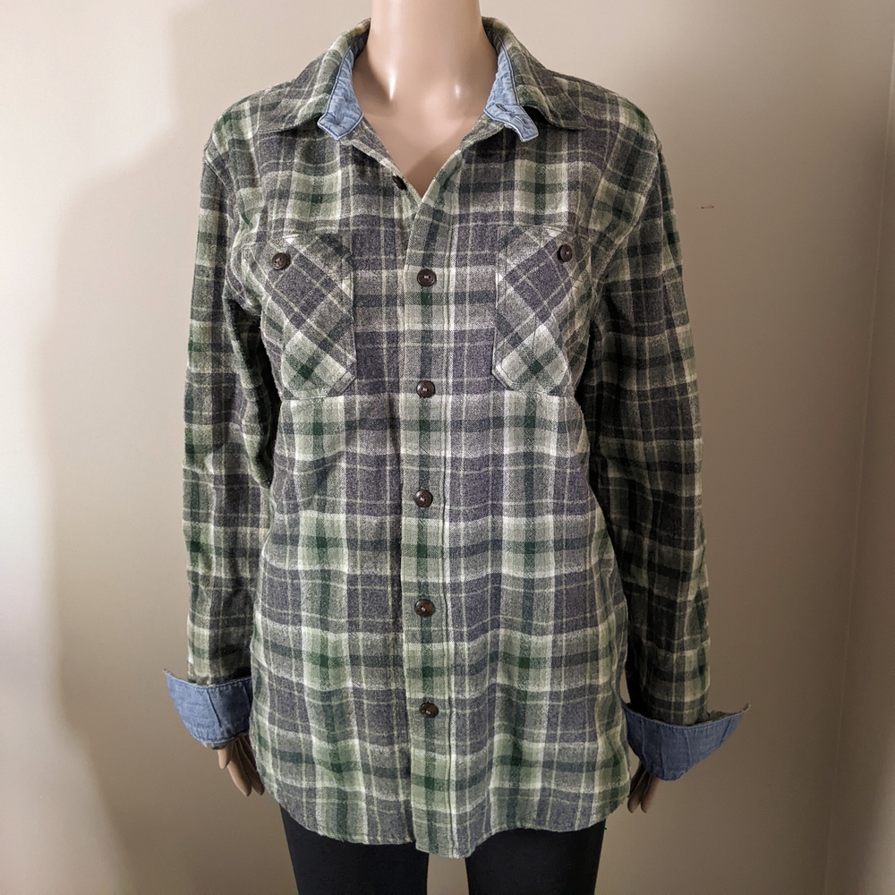 Levi's Wool Blend Plaid Flannel Button Down Shirt, Men's Medium
